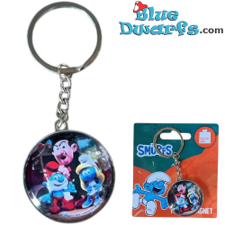 Pitufina, Papá Pitufo y Gargamel – Llavero de Cristal de los Pitufos – Power Gift – 7 cm