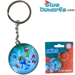 Blad en De Smurfen – Smurfen Glazen Sleutelhanger – Power Gift – 7 cm
