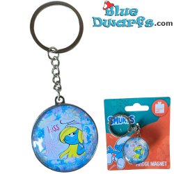 Smurfin – Smurfen Glazen Sleutelhanger – Power Gift – 7 cm