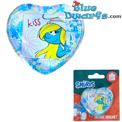 Pitufina – Imán de Cristal con Forma de Corazón de los Pitufos – Power Gift – 5 cm