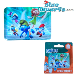 Leaf and The Smurfs - Smurf Rectangle Glass Magnet - Power Gift - 5 x 6 cm