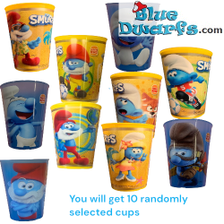 10 bicchieri dei Puffi – Selezione casuale – Burger King – Plastica rigida