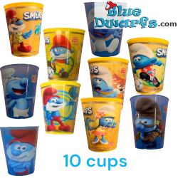 10 gobelets des Schtroumpfs – Sélection aléatoire – Burger King – Plastique rigide