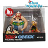 Astérix y Obélix Sentados – Set de Figuras Astérix y Obélix – Figuras Decorativas Ligeras – Plastoy – 12 – 13,5 cm