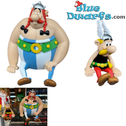Asterix & Obelix Zittend – Asterix & Obelix Figuren Set – Lichtgewicht Decoratieve Figuren – Plastoy – 12 – 13,5 cm