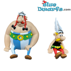 Asterix & Obelix Sitzend – Asterix & Obelix Figurenset – Leichte Dekorative Figuren – Plastoy – 12 – 13,5 cm