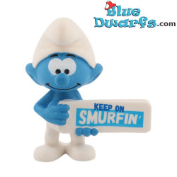 20843: Schlumpf mit Schild: "Keep on Smurfin" (2023) - Schleich - 5,5 cm