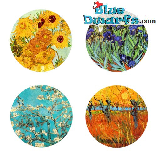 4 Coasters featuring famous Vincent van Gogh Paintings – Vincent van Gogh Collection - Parastone – 10 cm