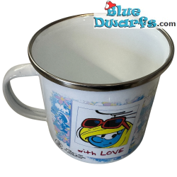 Smurfin – Smurf Emaille Mok – Power Gift – Engelse taal - 350 ML