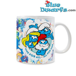 Smurfette, Papa Smurf & Brainy Smurf - Smurf Ceramic Mug - Power Gift - 330 ML