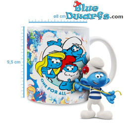 Smurfette, Papa Smurf & Brainy Smurf - Smurf Ceramic Mug - Power Gift - 330 ML