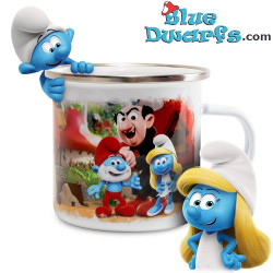 Smurfin, Grote Smurf en Gargamel – Smurf Emaille Mok – Power Gift – Engelse taal - 350 ML