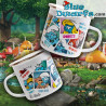 Les Schtroumpfs sur des photos Polaroid – Mug émaillé Schtroumpf – Power Gift – Langue anglaise - 350 ML