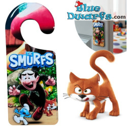 Gargamel et Azraël poursuivant un Schtroumpf – Accroche-porte – The Smurfs– Power Gift – 19 cm