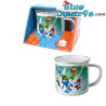 Feuille et Les Schtroumpfs – Mug émaillé Schtroumpf – Série TV Les Schtroumpfs 2021 – Power Gift – Langue anglaise - 350 ML