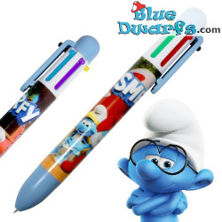 Smurfs pen - 6 colors in 1 - with Smurfette and Papa Smurf
