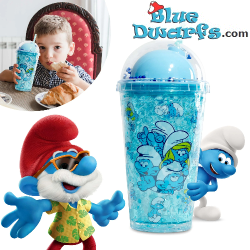 Smurfette and Smurfs - Smurf Glitter Shaker Cups Smurf on Top - Power Gift  - 400 ML