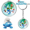 Hoja y Los Pitufos – Llavero de Cristal de los Pitufos – Power Gift – 7 cm