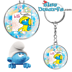 Smurfette - Smurf Glass Keychain - Power Gift - 7 cm