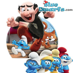 Gargamel et Azraël poursuivant un Schtroumpf  – Aimant en résine – Power Gift - 9cm