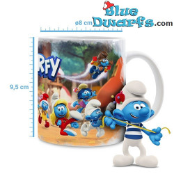 5 x Family Mug Set - Smurfs Ceramic Mugs - Power Gift - English Language  - 330 ML