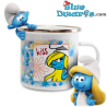 Set de 5 Tazas Familiares - Tazas de Esmalte de Los Pitufos - Power Gift - Idioma Inglés - 350 ML