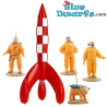 Tim, Haddock, Bienlein, Struppi als Kosmonauten mit Tim-und-Struppi-Rakete - Tim und Struppi Resin-Figurenset - Tintinimaginatio