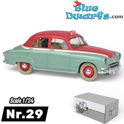Simca Aronde - L'auto taxi verde-rossa di Ginevra - Auto Tintin -1954 - N°29 - 1/24 - 19 cm