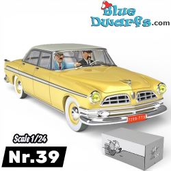 Das gelbe Taxi Chrysler Auto der Entführer - Tim und Struppi Auto N°39 - 1/24 - 26 cm