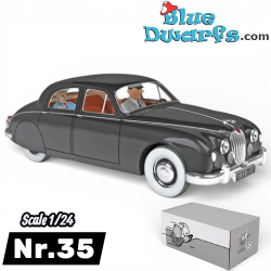 De Jaguar MK1 Saloon van Dawson - Kuifje Auto -1956 - Nr. 35 - 1/24 - 12 cm