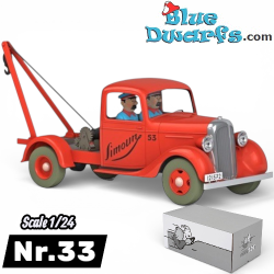 Le camion de dépannage rouge avec Dupond et Dupont - Chevrolet pick-up truck - 1934 - Voiture de Tintin - Échelle 1/24 - N° 33