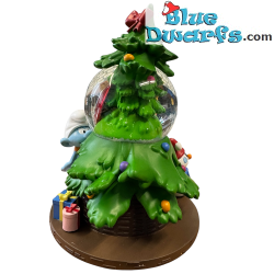 Smurf voor kerstboom - Kijkend in kerstbal - Sneeuwbol / Beeldje - Hola Taiwan - 15cm