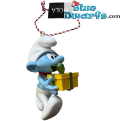 Lolsmurf met cadeau – De Smurfen kerstornament van hars – Hola Taiwan - 6,5 cm
