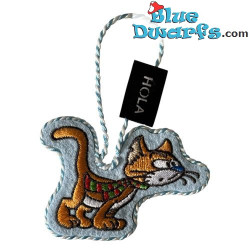 Azrael met wintersjaal – De Smurfen geborduurd kerstboomornament – Hola Taiwan - 7 cm