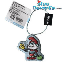 Grote Smurf met bel – De Smurfen geborduurd kerstboomornament – Hola Taiwan - 6 cm
