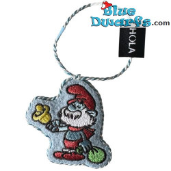 Papá Pitufo con campana – Adorno Navideño Bordado para el árbol de Los Pitufos – Hola Taiwan - 6 cm