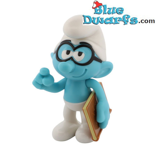 Pitufo filósofo con libro – Figura de plástico – Burger King (2025) – 9 cm