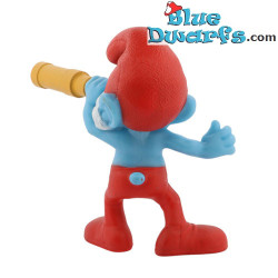 Grande puffo con telescopio - Figura in plastica - McDonald’s Happy Meal (2011) - 8 cm