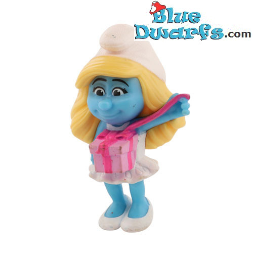Schtroumpfette avec cadeau - Figurine en plastique - McDonald’s Happy Meal (2013) - 8 cm