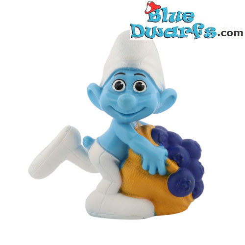 Greedy smurf with smurfberries - Plastic figure - McDonald’s Happy Meal (2011) - 8 cm