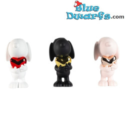 3x Snoopy with Heart Chromed Set - Snoopy- Peanuts - LEBLON DELIENNE - 12 x 9 cm