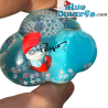 Grande Puffo Portachiavi Liquido a Forma di Nuvola 3D con Cinturino & Figurina in Resina – Portachiavi I Puffi – 5,5 cm
