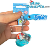 Grand Schtroumpf Porte-clés Liquide en Forme de Nuage 3D avec Dragonne & Figurine en Résine – Porte-clés Les Schtroumpfs – 5,5cm