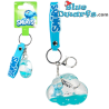 Puffo Bebè Portachiavi Liquido a Forma di Nuvola 3D con Cinturino & Figurina in Resina – Portachiavi I Puffi – 5,5 cm