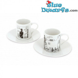Set aus zwei Espressotassen mit Untertassen Corto Maltese in Venedig - Tintinimaginatio - 85 ml