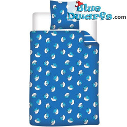 Copripiumino dei Puffi con federa – I Puffi che corrono – Reversibile – 140x200 cm