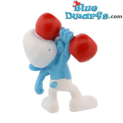 Hefty smurf with dumbbell - Plastic figure - McDonald’s Happy Meal (2011) - 8 cm