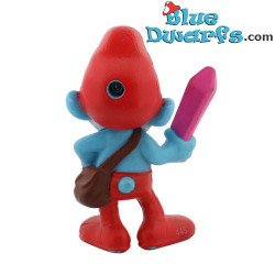 Grote smurf met kristal - Plastic figuur - McDonald’s Happy Meal (2013) - 8 cm