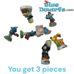 3 porcelain Smurfs – Feves collection – Randomly selected – approx. 3 cm