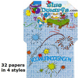 32x Biglietti d'Invito dei Puffi - Lingua olandese - Articoli per Compleanno dei Puffi